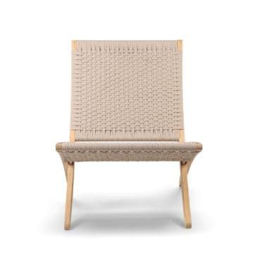 Carl Hansen MG501 CUBA outdoor -nojatuoli, tiikki/beige punos