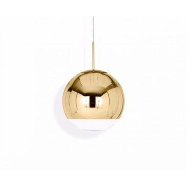 Tom Dixon MIRROR BALL LED -riippuvalaisin, kulta, Ø40 cm