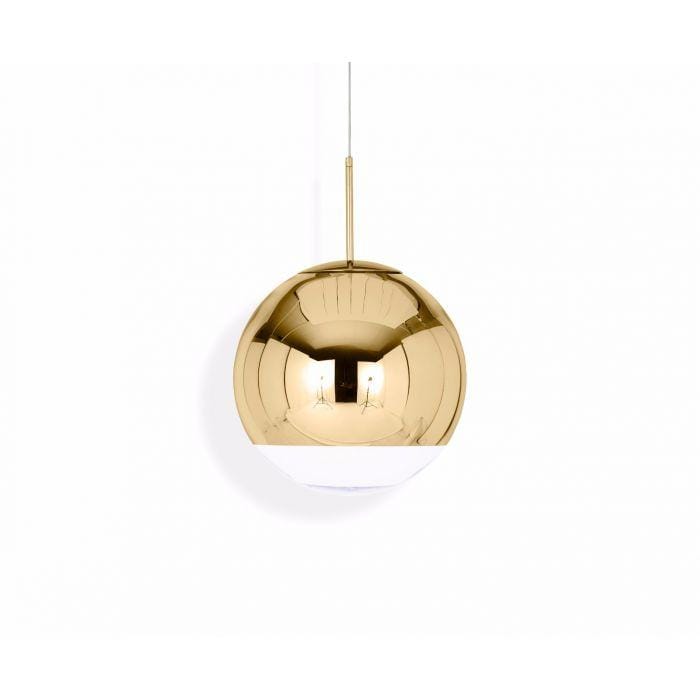 Tom Dixon MIRROR BALL LED -riippuvalaisin, kulta, Ø40 cm