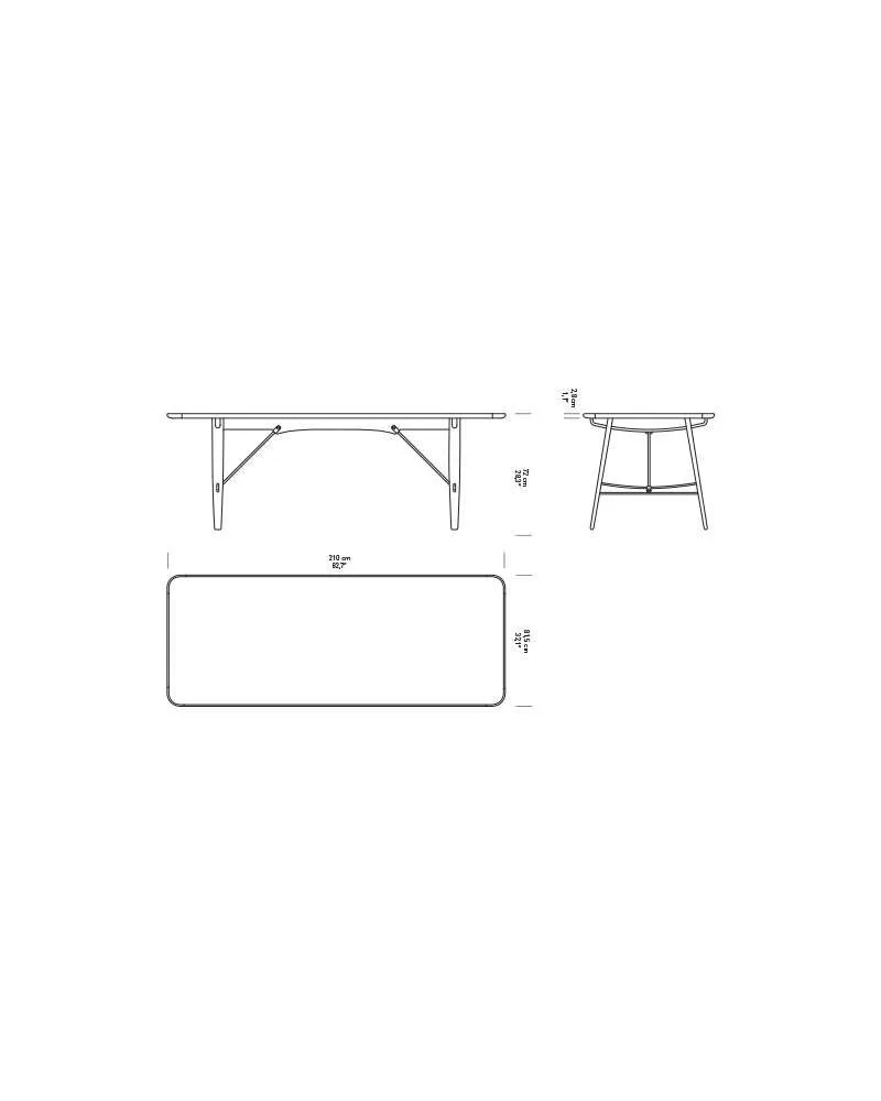 Carl Hansen BM1160 table, oiled walnut / brass - Image 4