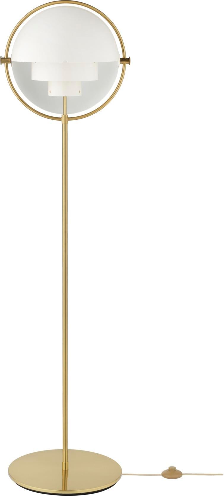 GUBI MULTI-LITE floor lamp, white / brass
