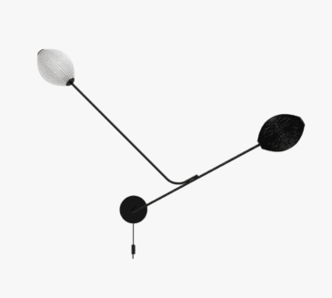 GUBI SATELLITE wall lamp, black/white