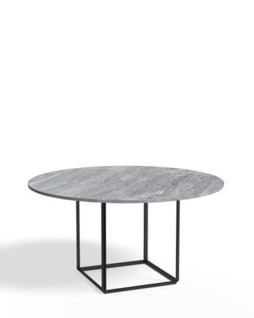 New Works FLORENCE -ruokapöytä, Ø145 cm, harmaa marmori/musta jalka