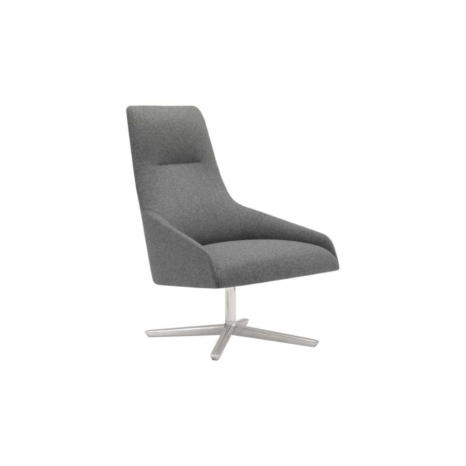 Andreu World ALYA lounge chair, high back, grey/aluminium BU1520