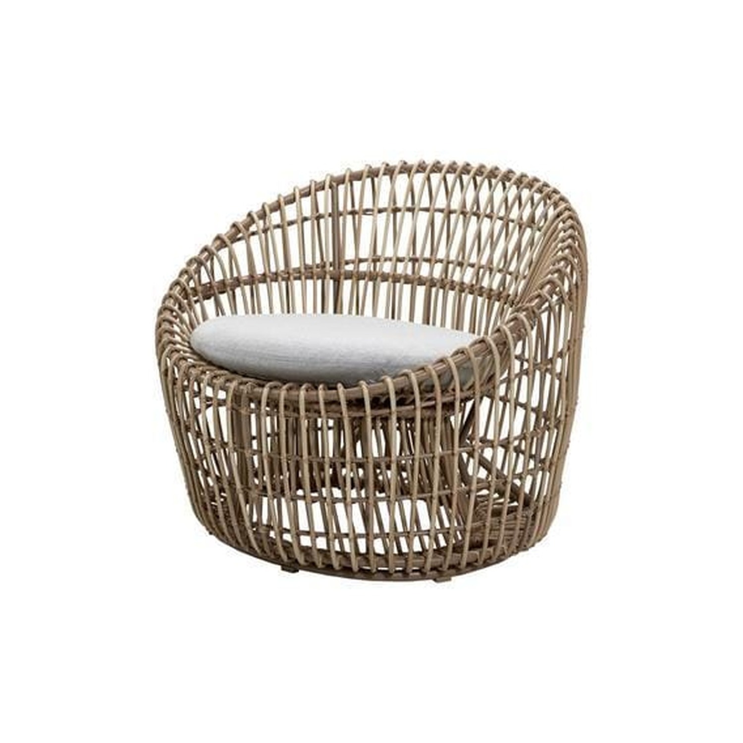 Cane-line NEST lounge chair, round, natural/light grey