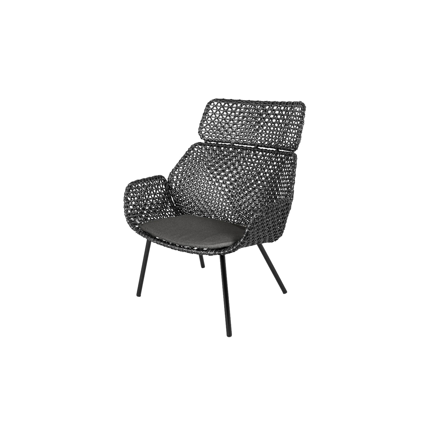 Cane-line VIBE -highback chair with cushion, black