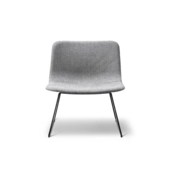 Fredericia PATO lounge chair, sledge base, grey/black, fully upholstered