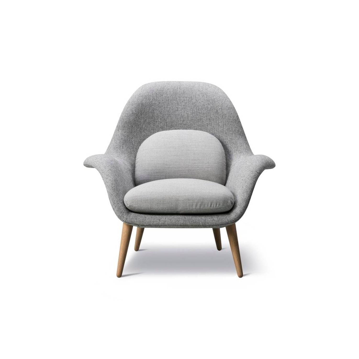 Fredericia SWOON LOUNGE -nojatuoli, harmaa/lakattu tammi