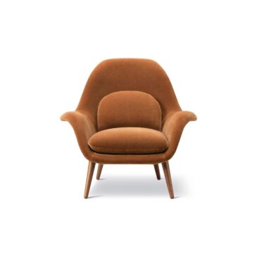 Fredericia SWOON LOUNGE -nojatuoli, ruskea/pähkinä