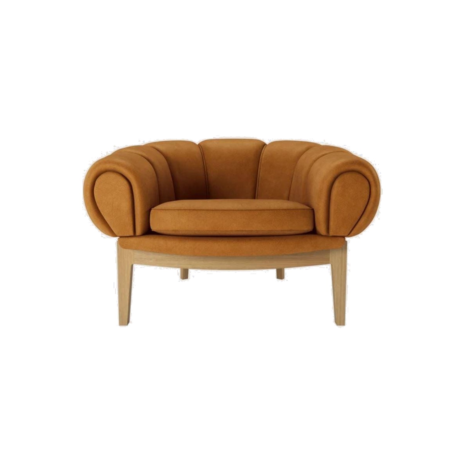 GUBI CROISSANT lounge chair, brown/oak