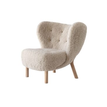 &Tradition LITTLE PETRA VB1 -nojatuoli, beige (moonlight) lampaankarva/tammi