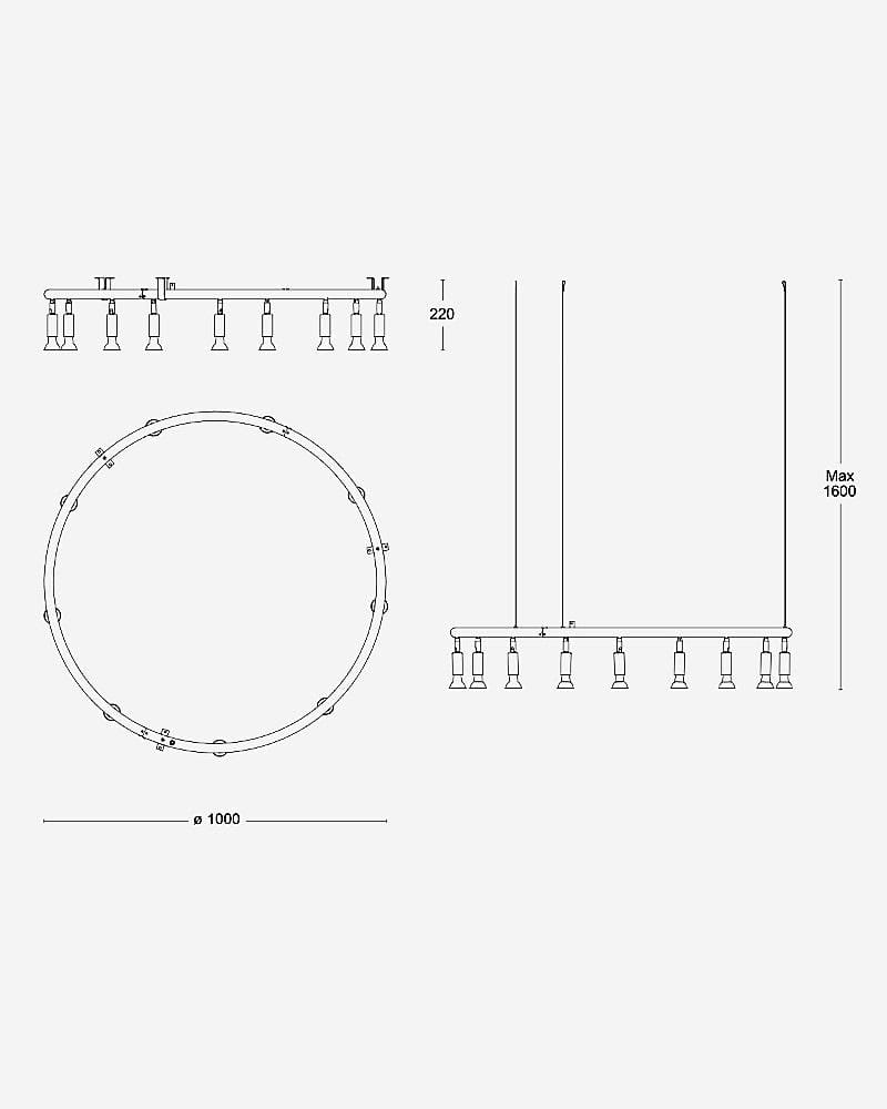 Örsjö STAR ROUND-valaisin Ø100cm, kupari - Image 3