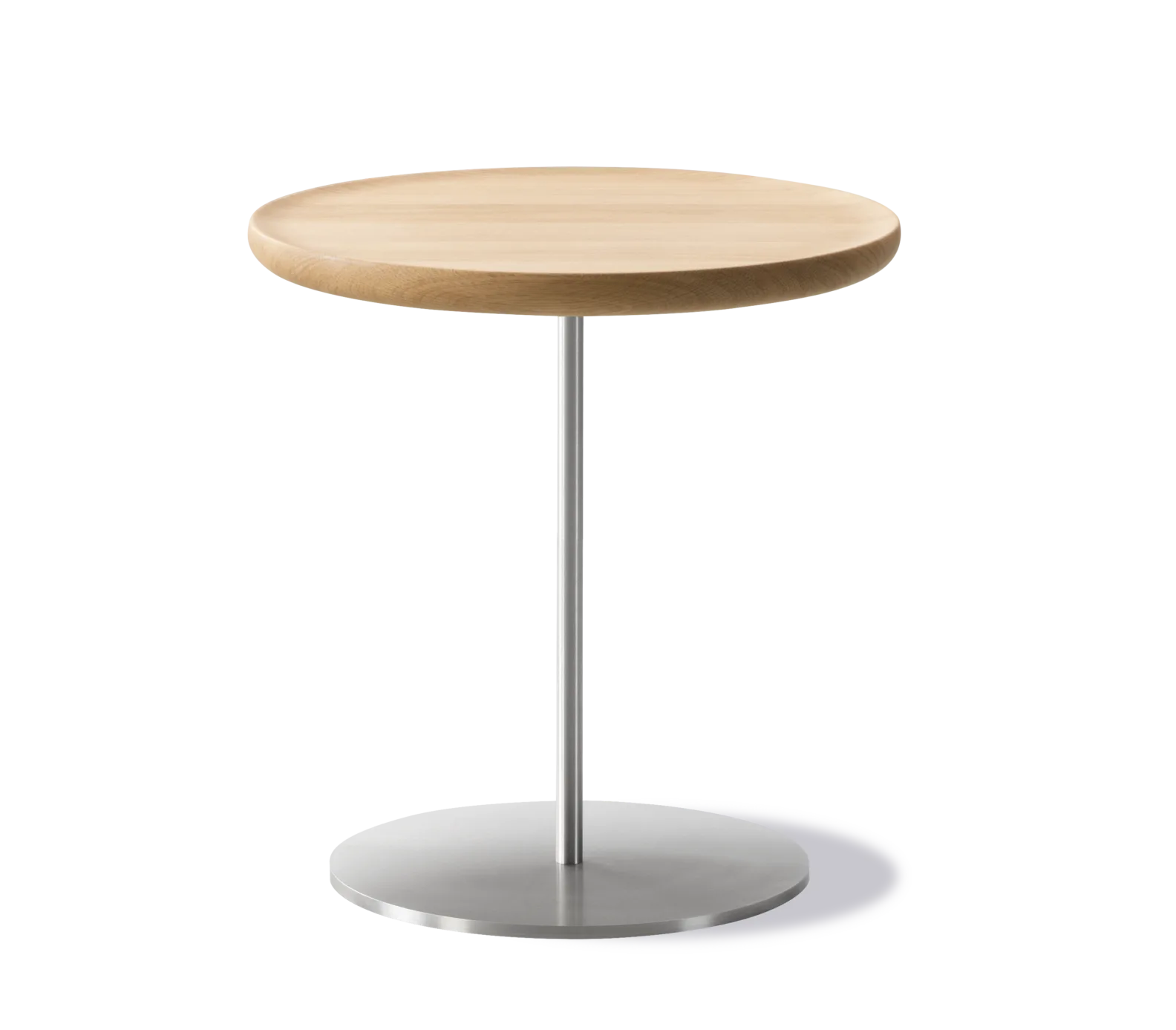 Fredericia PAL -side table Ø 37,5 cm, light oiled oak / stainless steel