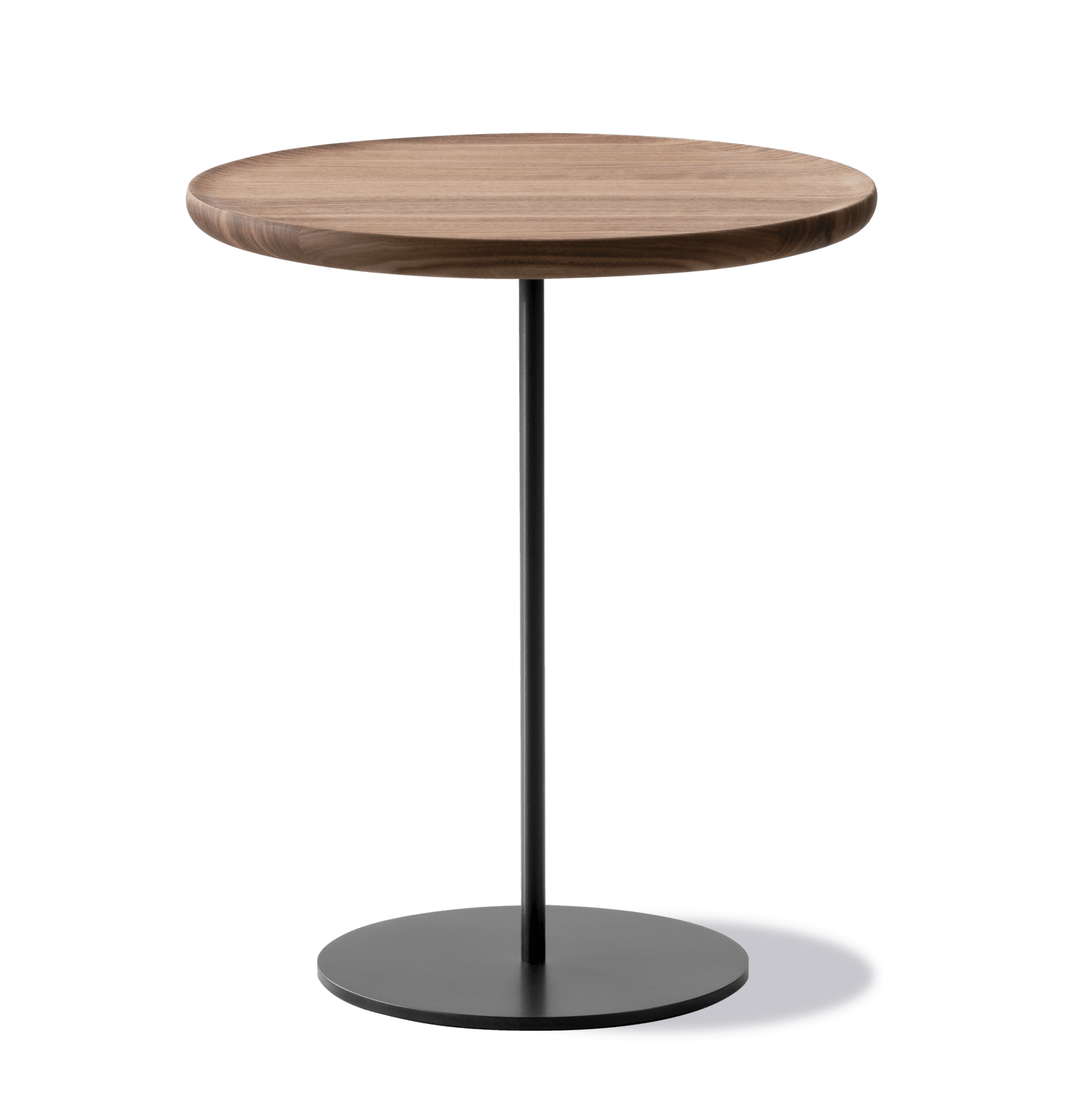 Fredericia PAL -side table Ø 44 cm, oiled walnut / black steel