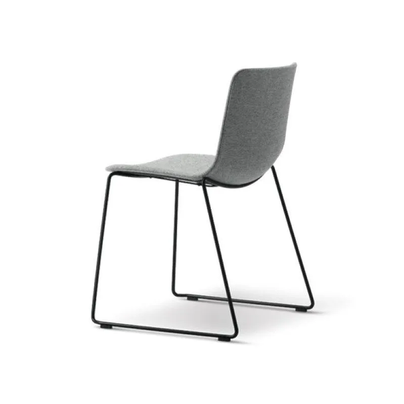 Fredericia PATO chair, sledge base, grey/black, fully upholstered - Image 2