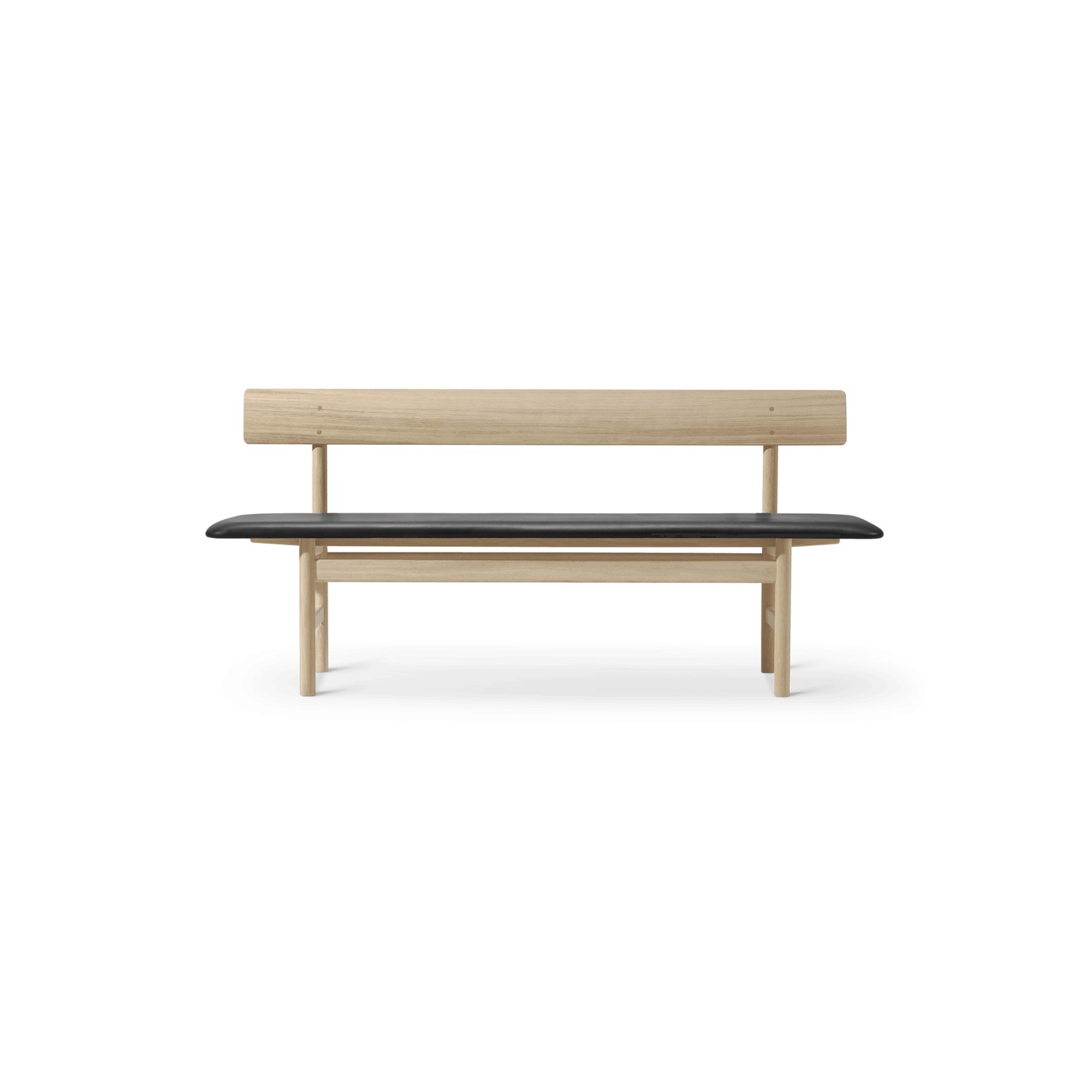 Fredericia BM Bench, oak soaped, black leather