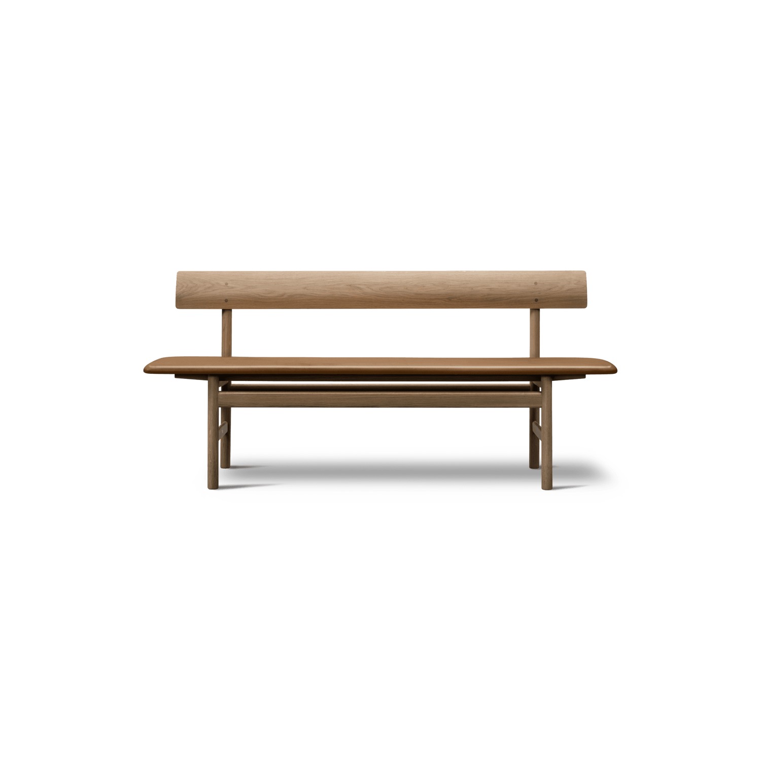 Fredericia BM Bench, oak light oiled, cognac leather