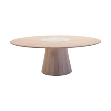 Andreu World REVERSE WOOD -pöytä, Ø200cm, saarni/marmori ME15502