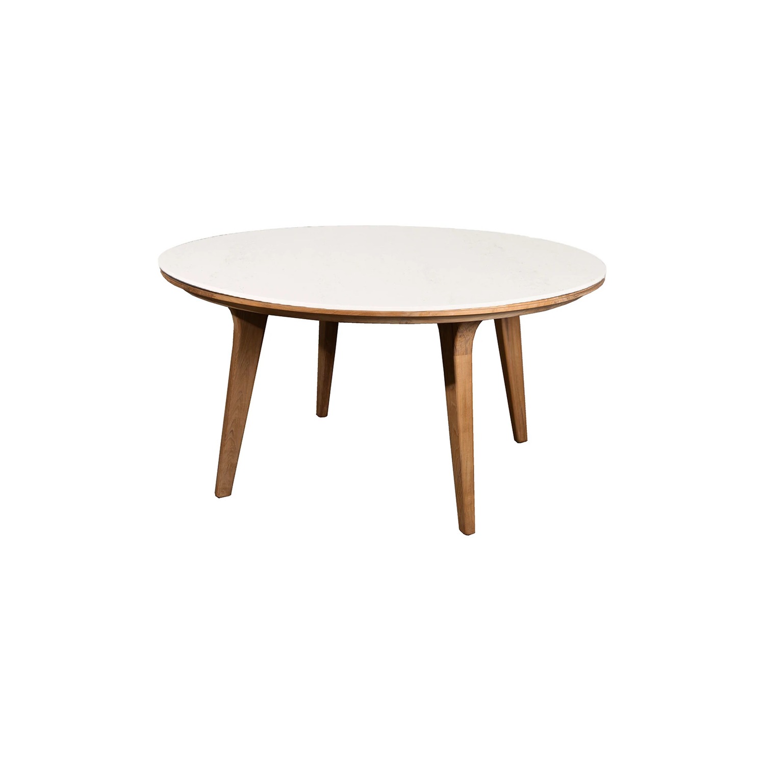 Cane-line ASPECT -ruokapöytä Ø144 cm, beige (travertine look)/tiikki