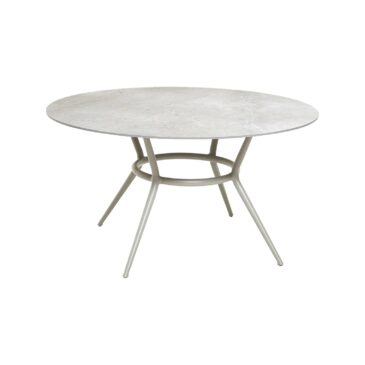 Cane-line JOY -ruokapöytä Ø144 cm, taupe/harmaa (fossil grey) keramiikka