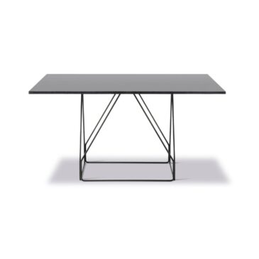 Fredericia JG -ruokapöytä, 140x140cm, musta linoleumi/musta teräs