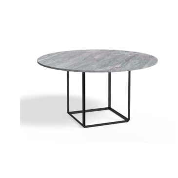 New Works FLORENCE -ruokapöytä, Ø145 cm, harmaa marmori/musta jalka