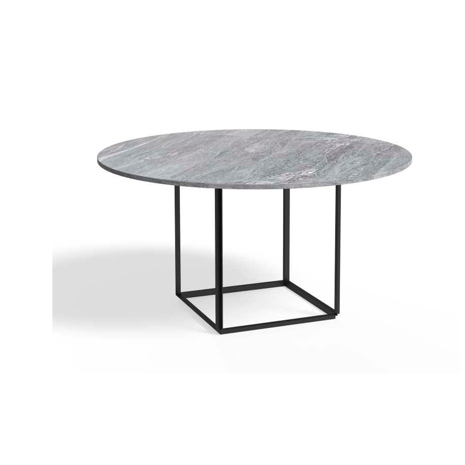 New Works FLORENCE -ruokapöytä, Ø145 cm, harmaa marmori/musta jalka