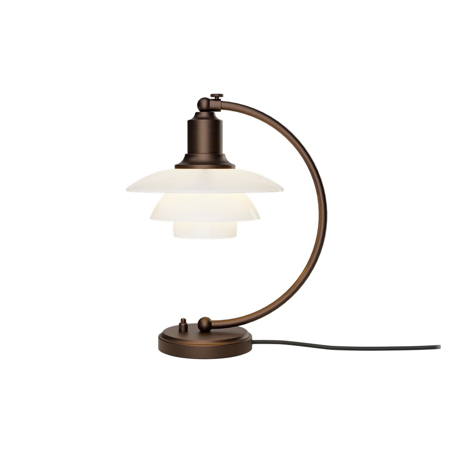 Louis Poulsen PH 2/2 LUNA table lamp, aged brass
