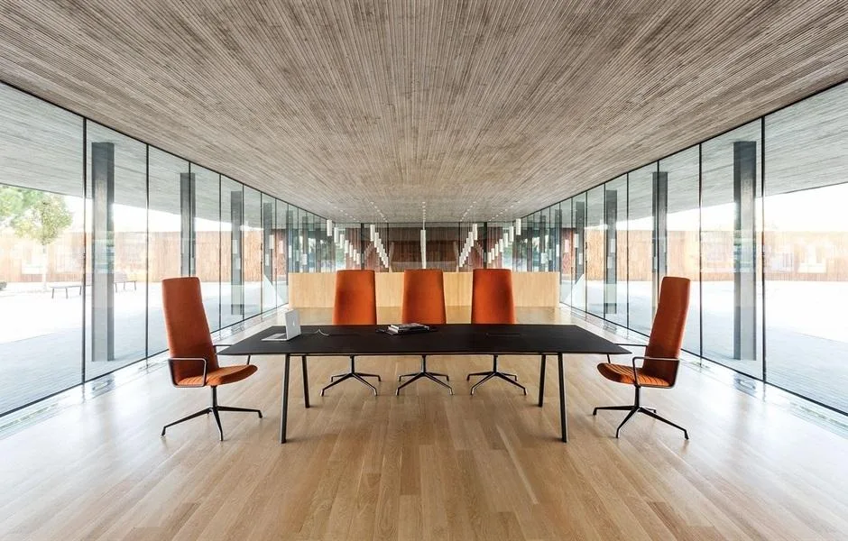 Andreu World RADIAL CONFERENCE table, oak/black ME9072 - Image 3