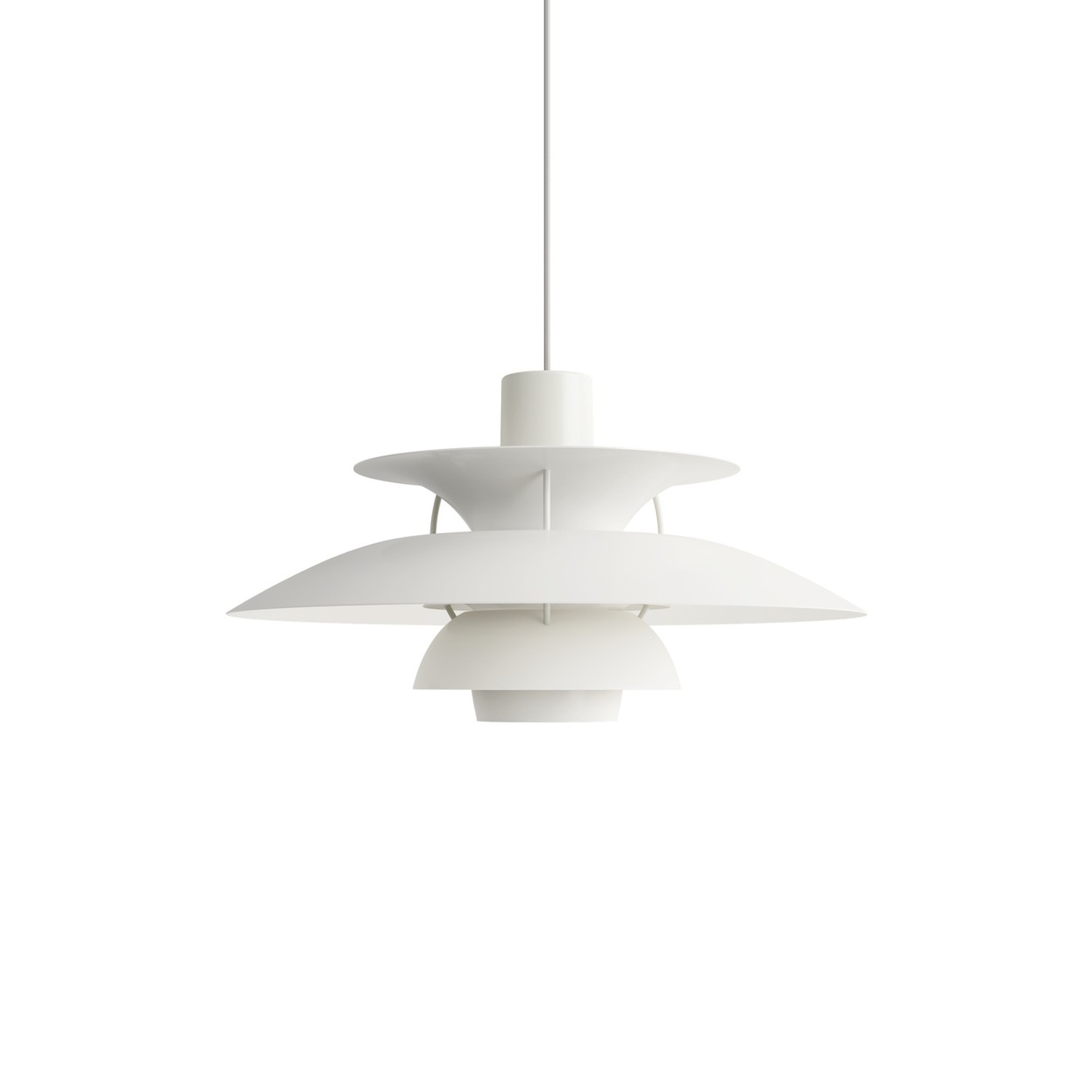 Louis Poulsen PH 5 500 -riippuvalaisin, monochrome valkoinen