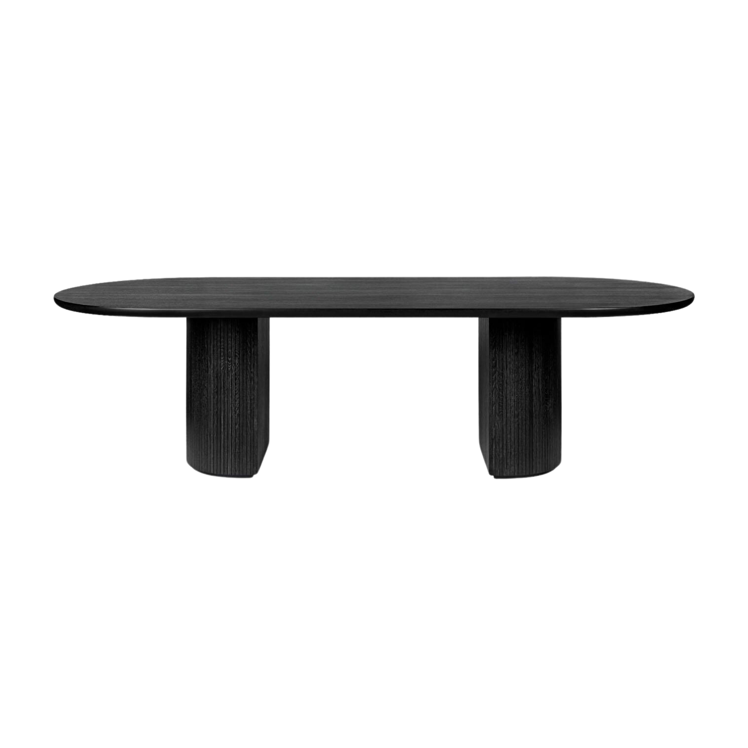 GUBI MOON dining table, 258 x 101 cm, black/brown oak