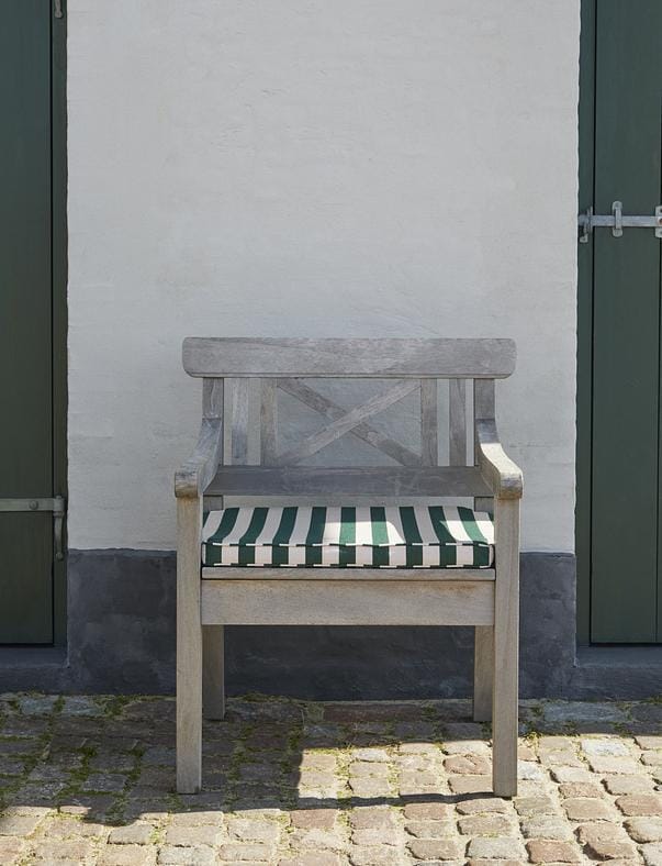 Fritz Hansen DRACHMANN -ruokapöydän tuoli tyynyllä, aprikoosi/tummanvihreä - Image 2