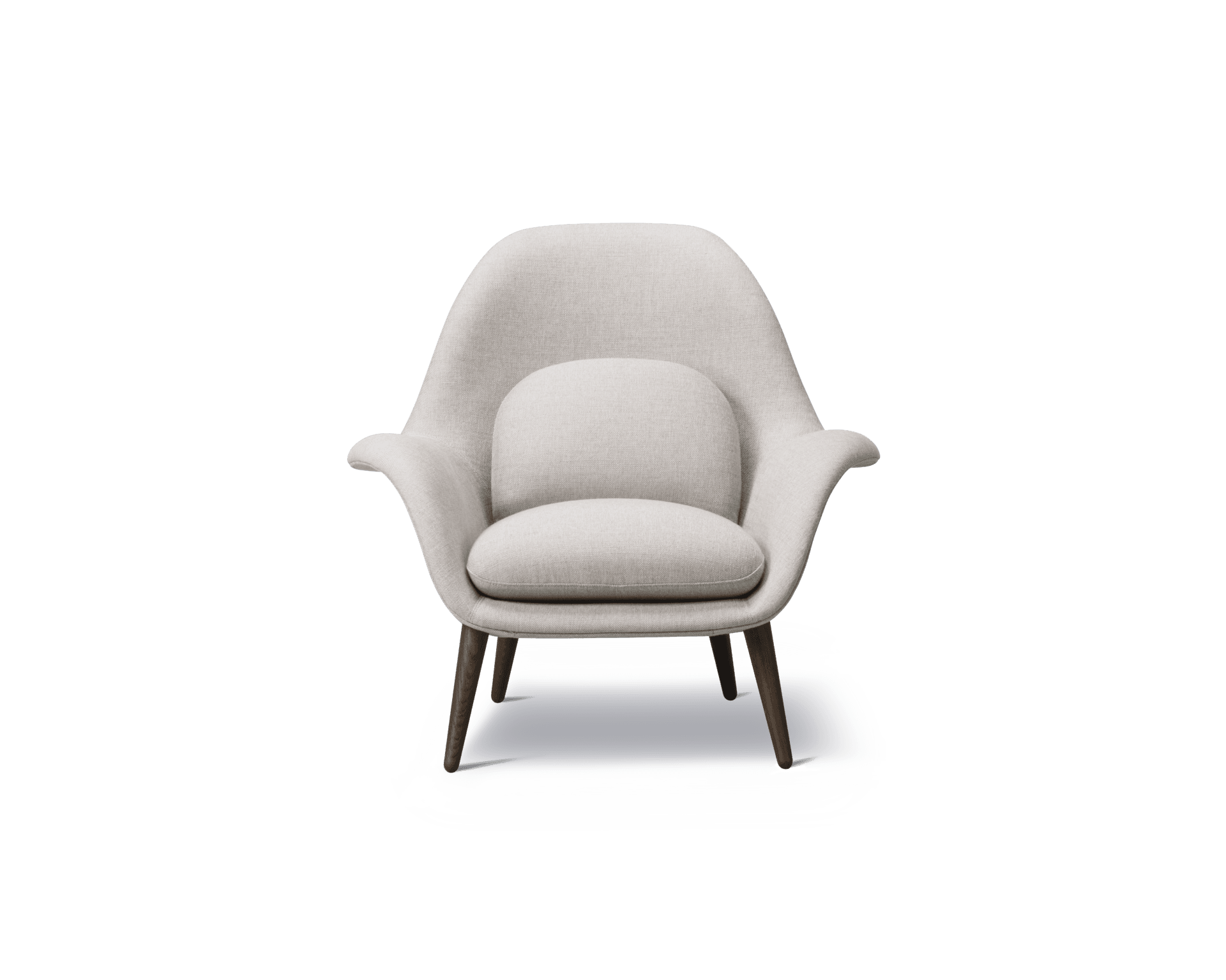 Fredericia SWOON LOUNGE -nojatuoli, harmaa hiekka/savutammi