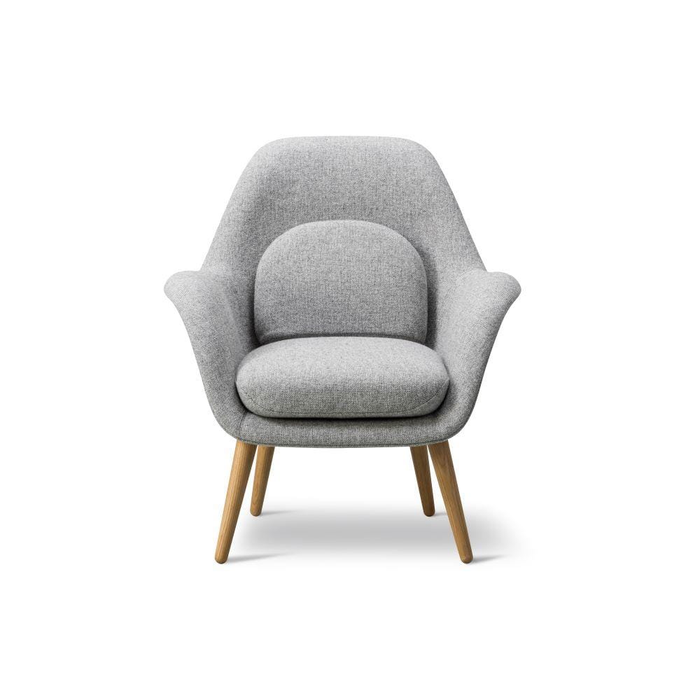 Fredericia SWOON LOUNGE PETIT armchair, grey/oiled oak
