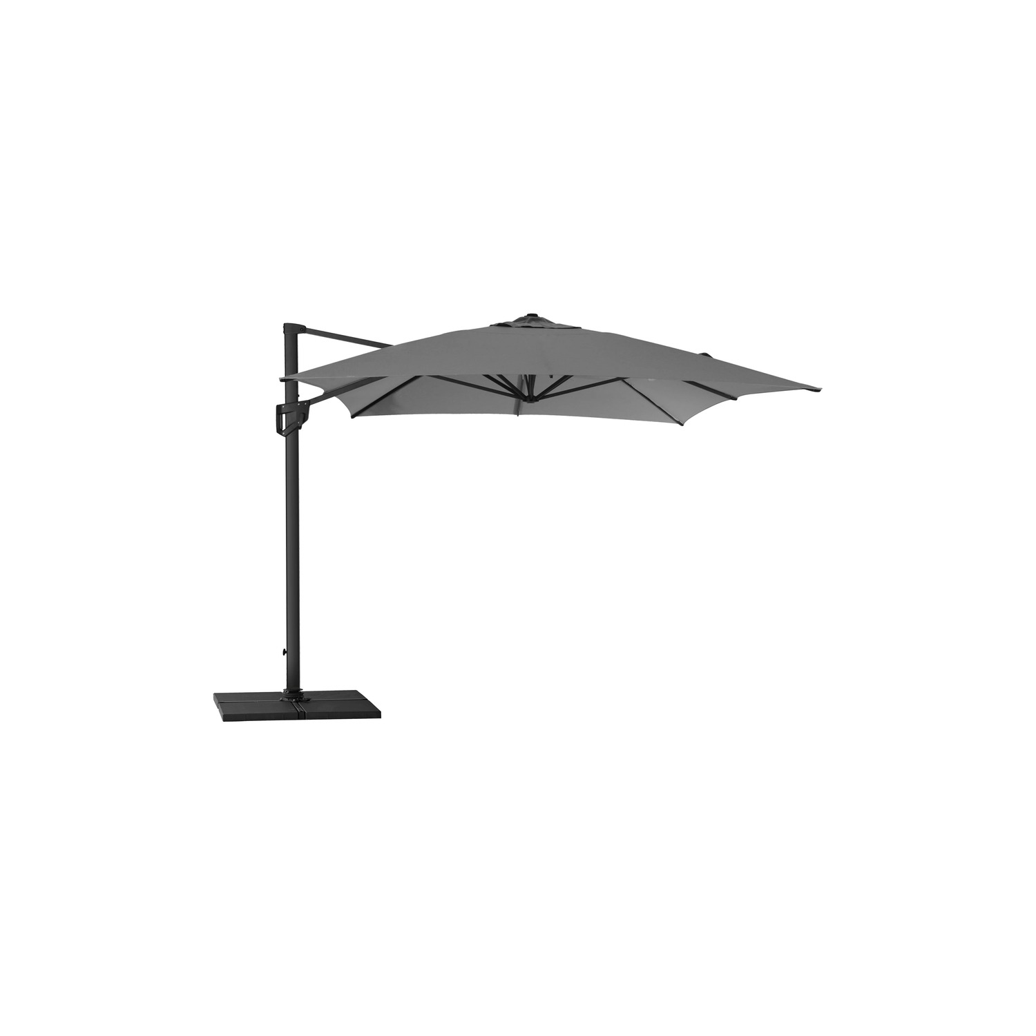 Cane-line HYDE LUXE -tilt parasol 3x3 m with base, anthracite