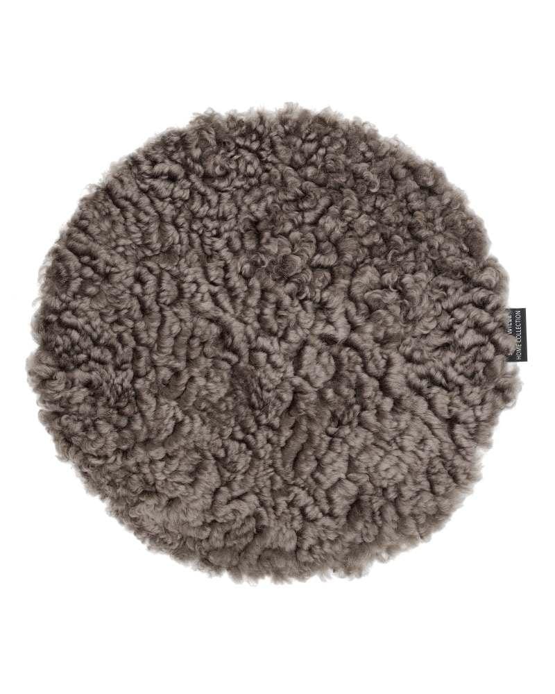 SkinnWille CURLY -istuinpäällinen, pyöreä, vaaleanruskea