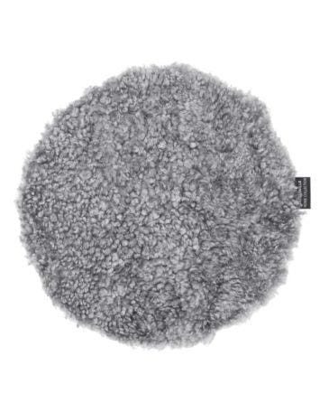 Skinnwille CURLY -istuinpäällinen, pyöreä, hopeanharmaa