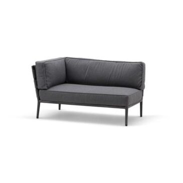 Cane-line CONIC 2-seater right, tummanharmaa