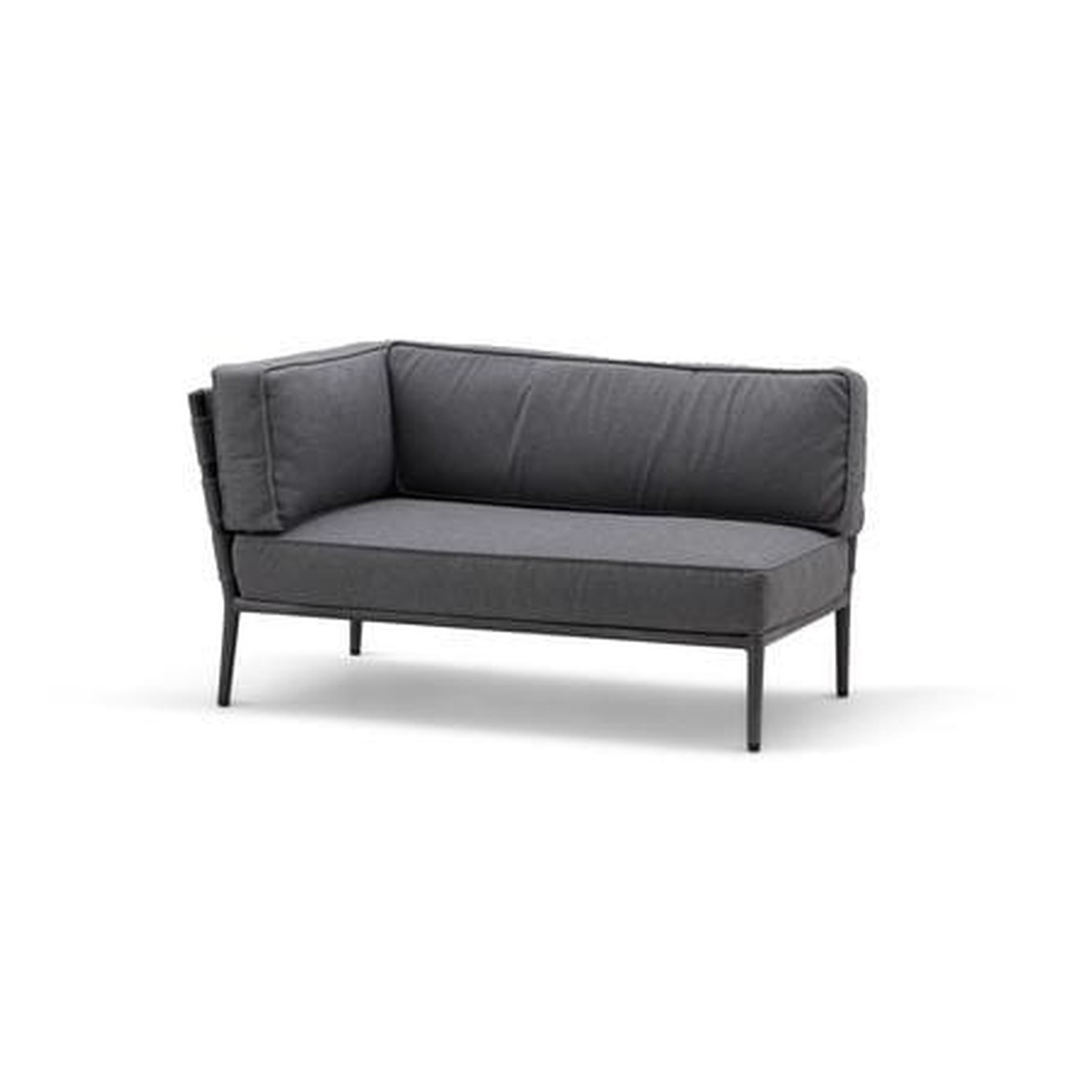 Cane-line CONIC 2-seater right, tummanharmaa