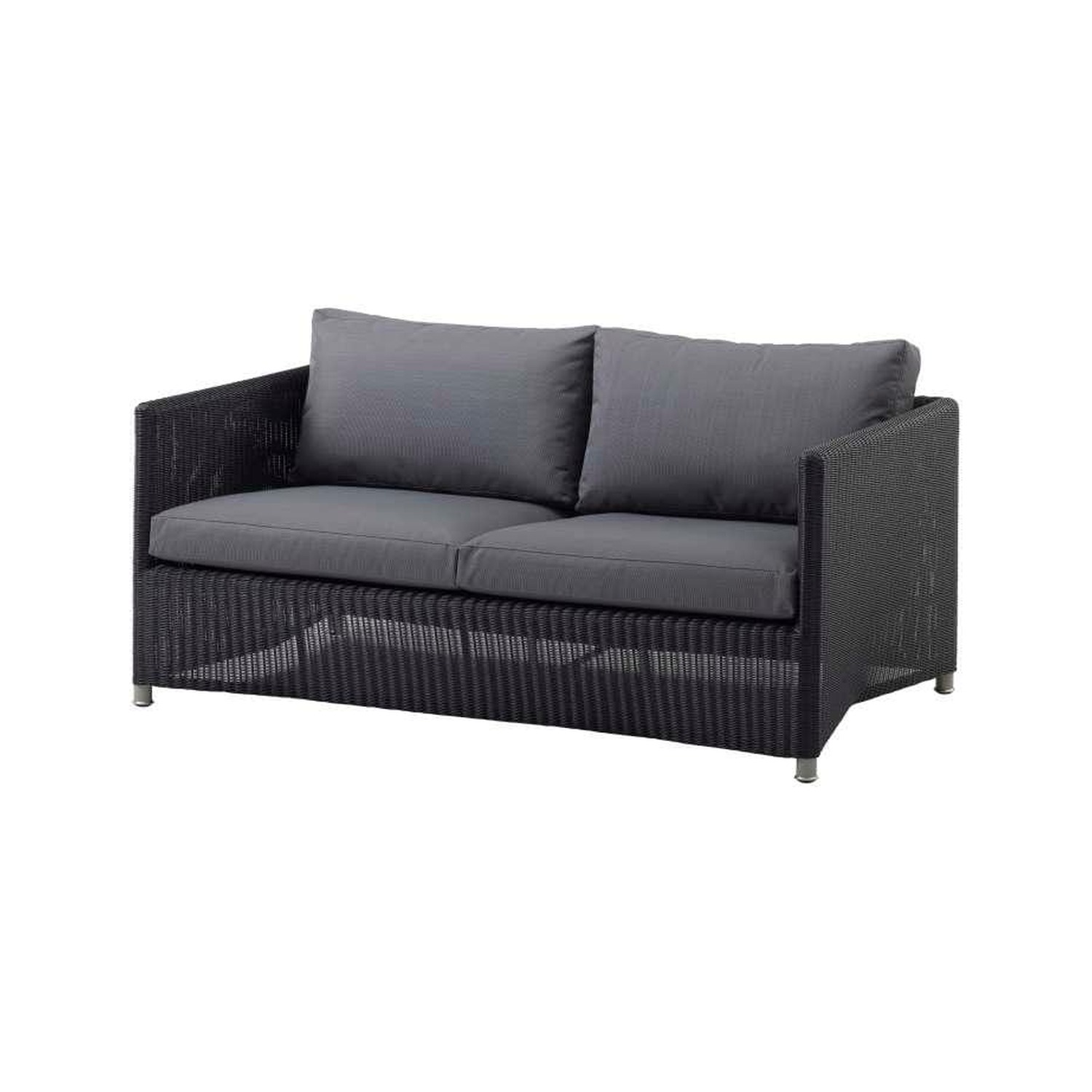 Cane-line DIAMOND 2-seater sofa, dark grey