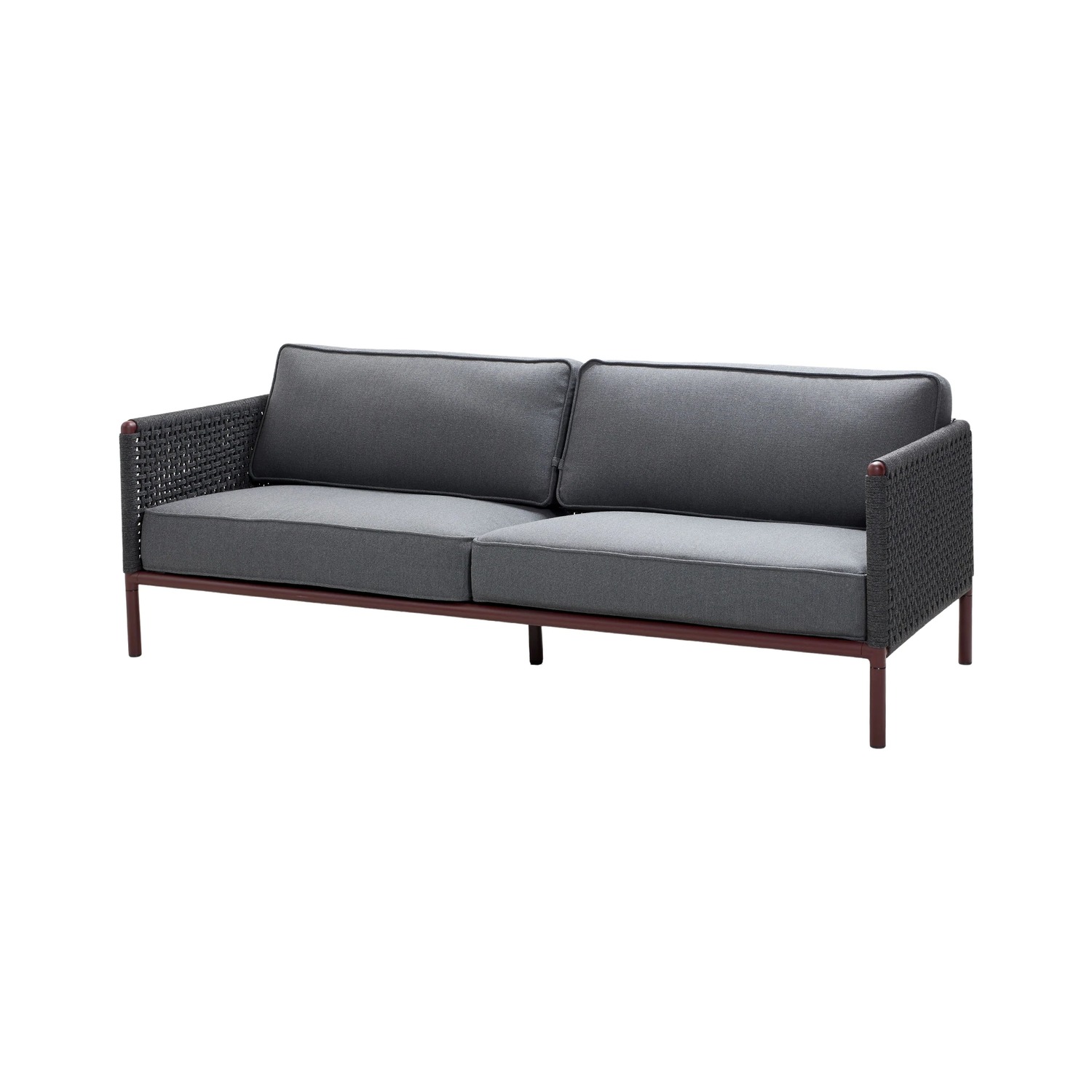 Cane-line ENCORE -3-seater sofa, grey / dark grey / red