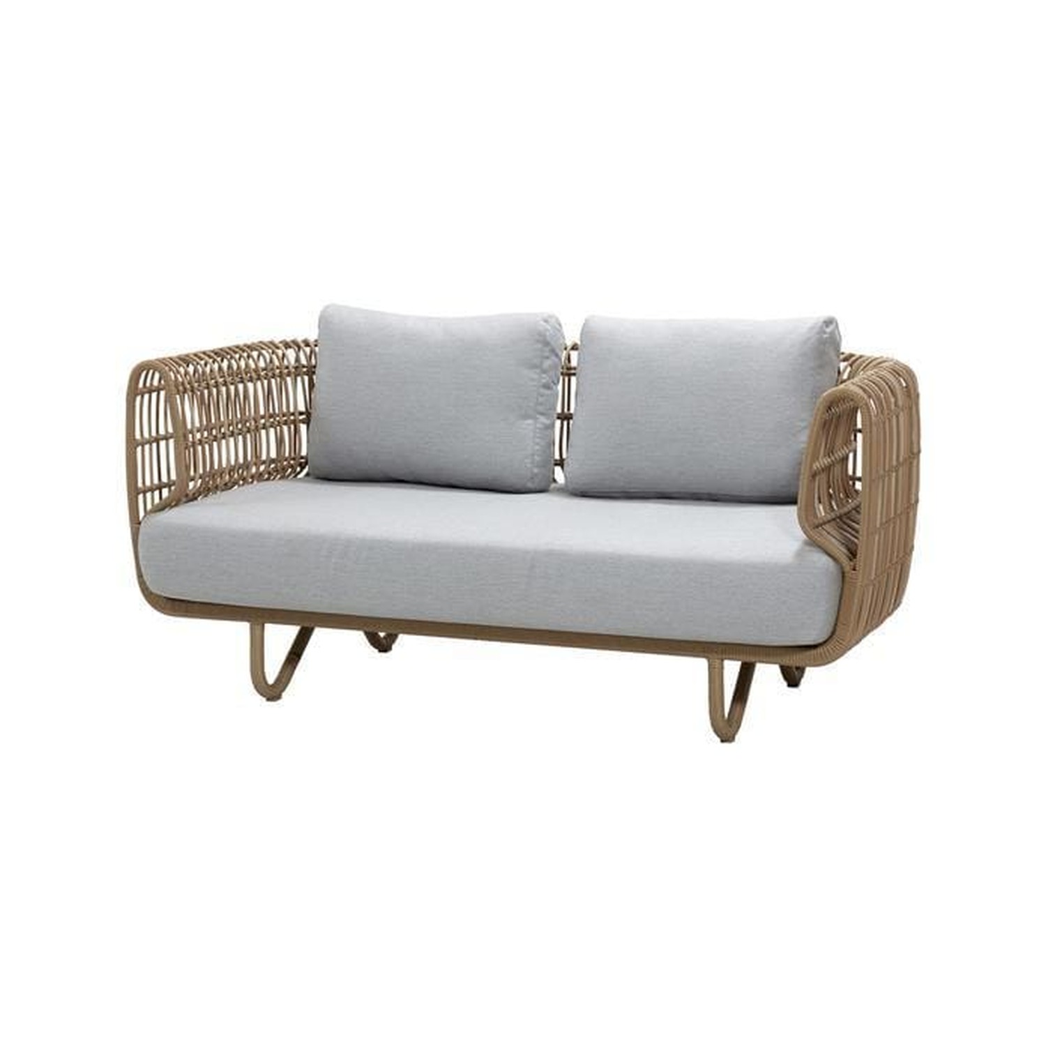 Cane-line NEST 2-seater sofa, natural/light grey