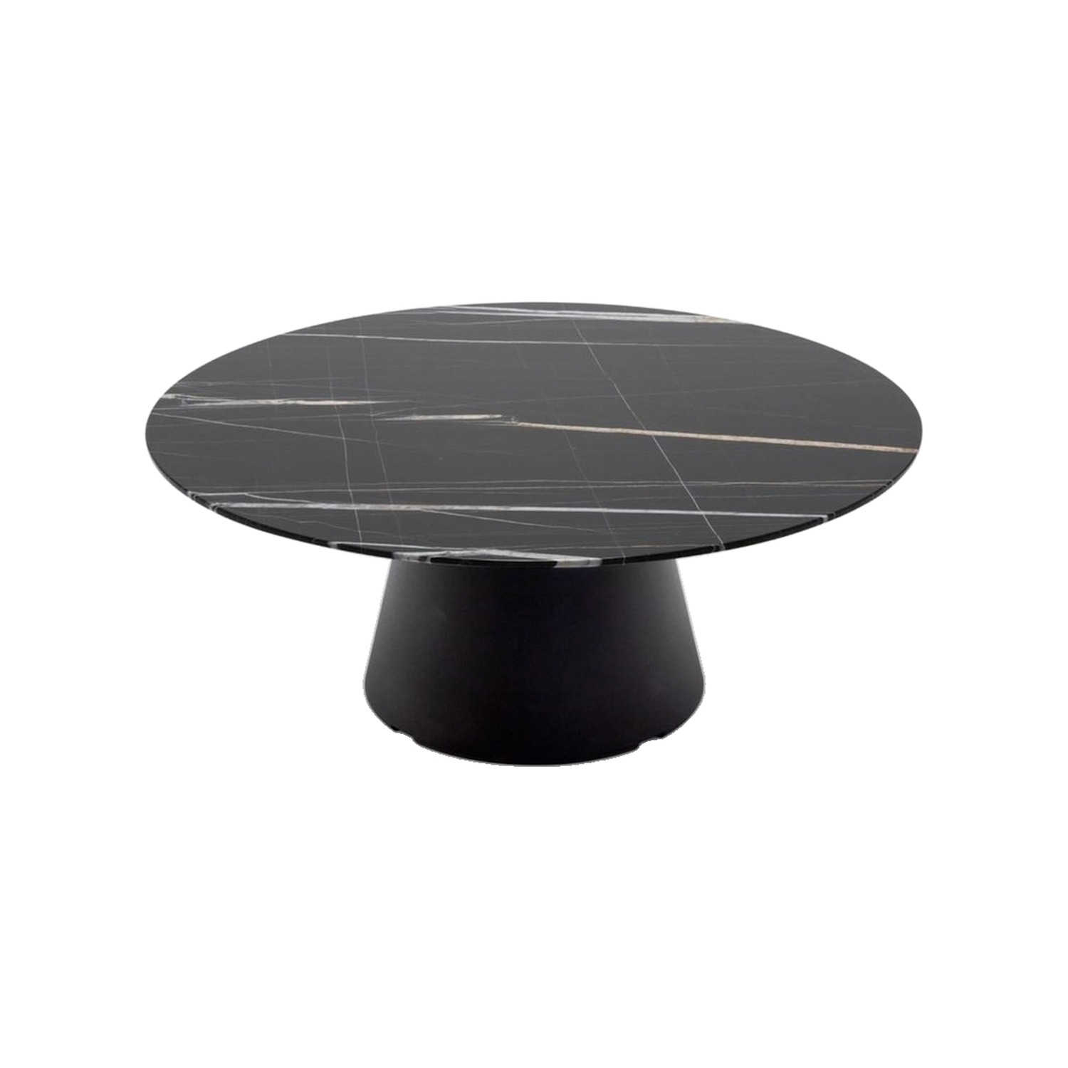 Andreu World REVERSE OCCASIONAL -coffee table, Ø90 cm, black/marble ME22609