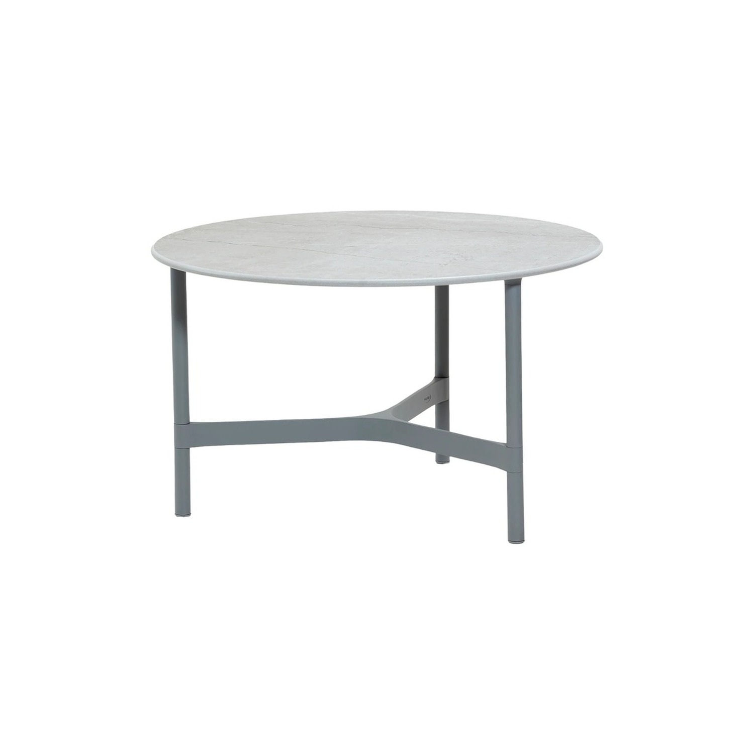Cane-line TWIST -coffee table Ø 70 cm, light grey / grey