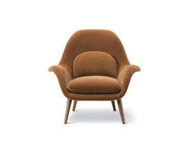 Fredericia SWOON LOUNGE -armchair, brown/lacquered walnut