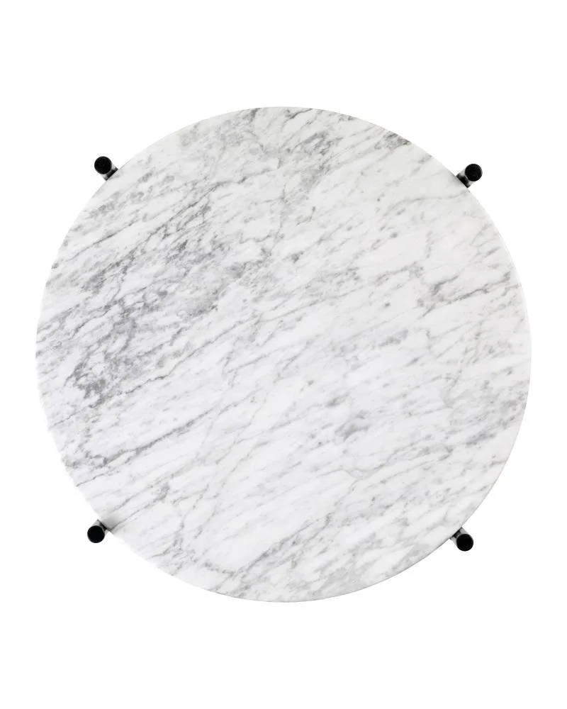 GUBI TS side table Ø40 cm, white marble / black - Image 2