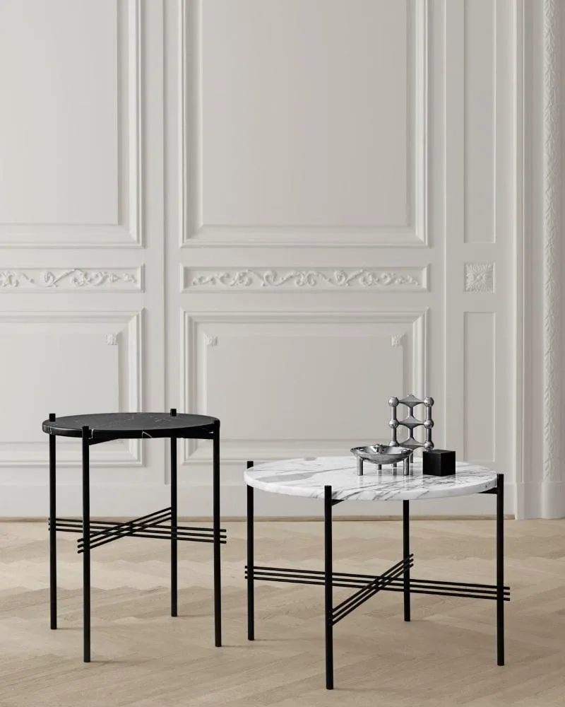 GUBI TS side table Ø40 cm, white marble / black - Image 7