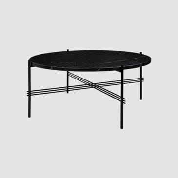 GUBI TS -sohvapöytä Ø80cm, musta marmori/musta