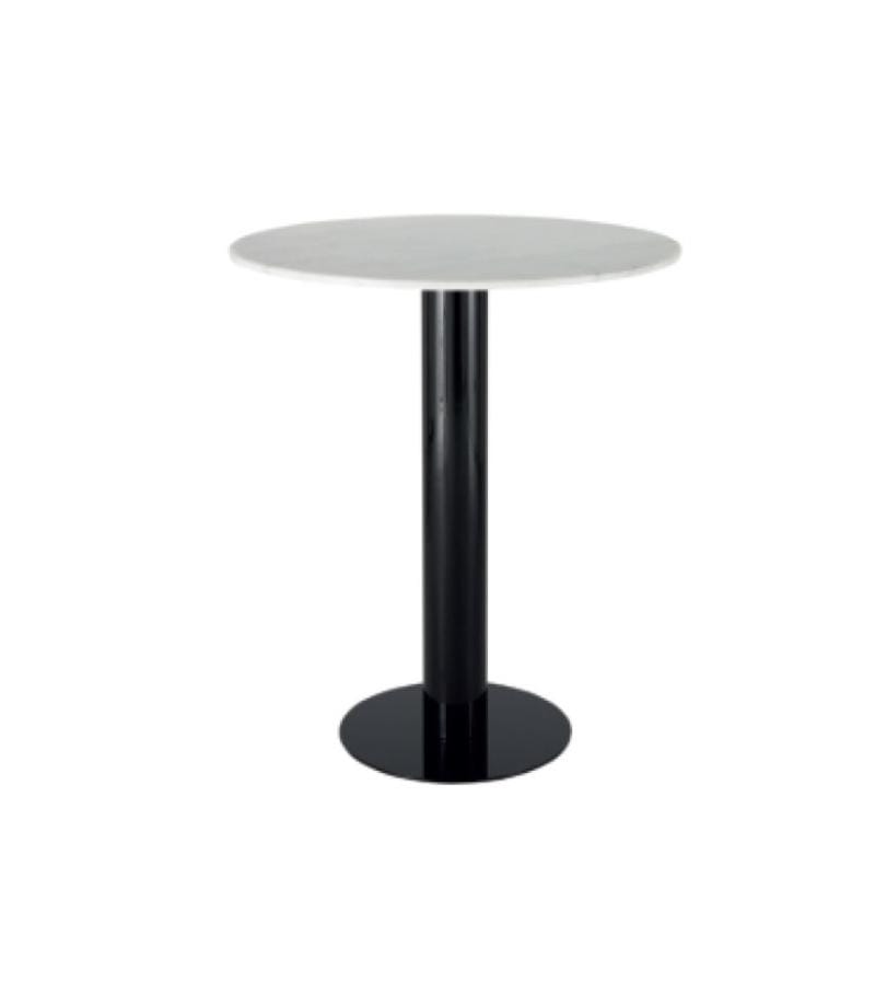 Tom Dixon TUBE -baaripöytä Ø90 cm, musta/valkoinen marmori