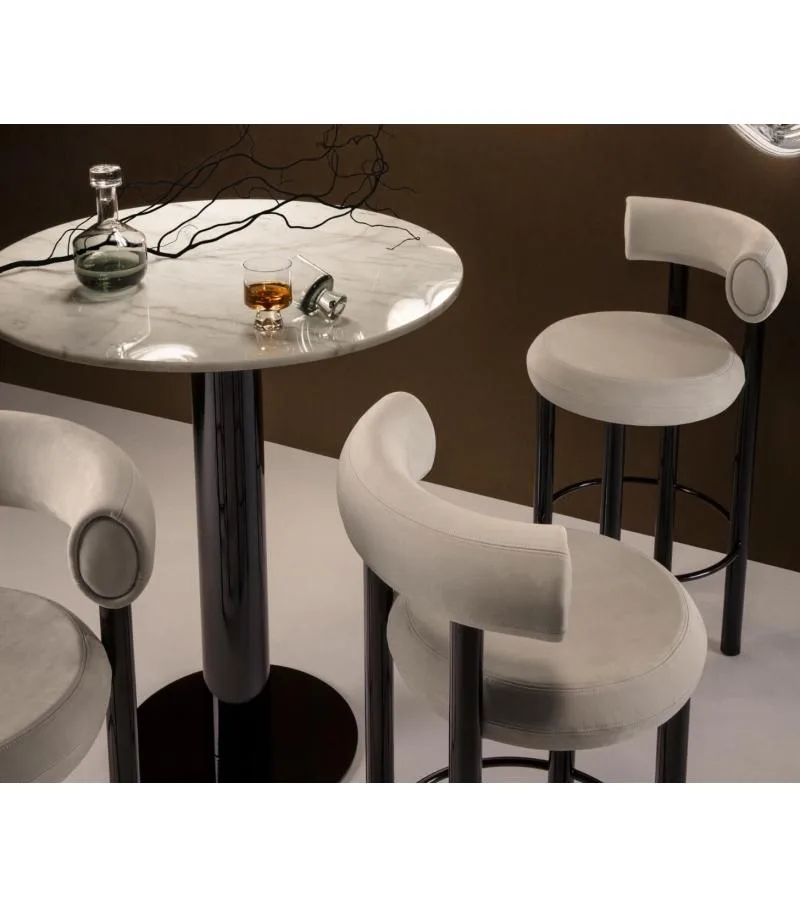 Tom Dixon TUBE bar table Ø 90 cm, brass / marble - Image 2